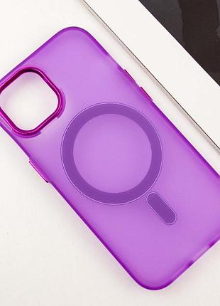 Чехол tpu+pc lily with magsafe для apple iphone 15 (6.1") purple
