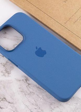 Чехол silicone case (aaa) with magsafe and animation для apple iphone 13 pro (6.1") синий / blue jay