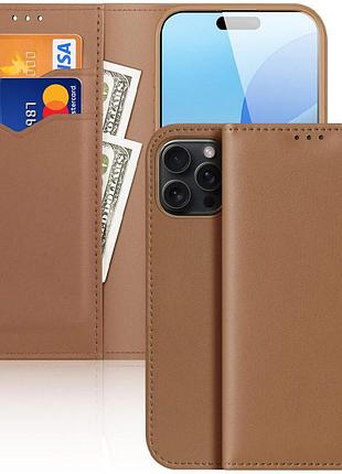 Чехол-книжка dux ducis hivo для apple iphone 16 pro (6.3") brown