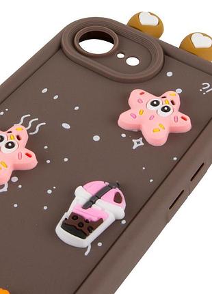 Чехол tpu toys case with ears для apple iphone 16e (6.1") brown
