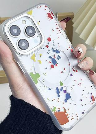 Чехол tpu+pc flush with magsafe для apple iphone 13 pro max (6.7") white