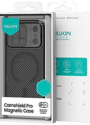 Карбоновая накладка nillkin camshield pro magnetic для apple iphone 17 pro max (6.9") transparent black