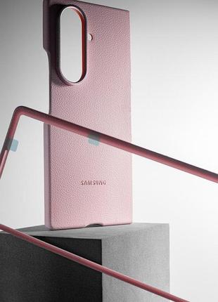 Кожаный чехол leather case для samsung galaxy z fold7 pink