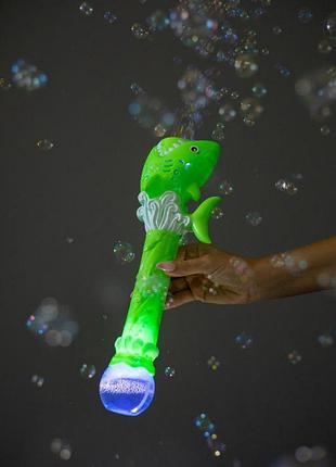 Пістолет з мильними бульбашками h038 shark + bottle 50ml green