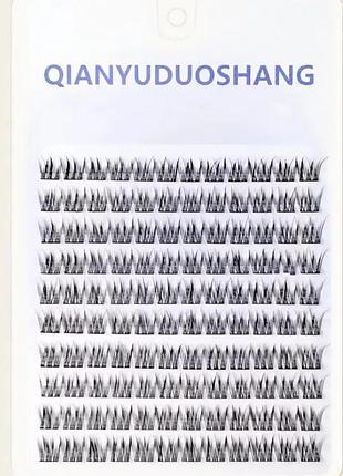 Накладные ресницы кластерные qianyuduoshang с японским натуральным эффектом 120 шт