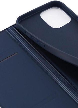 Чохол-книжка dux ducis з кишенею для візиток для apple iphone 13 pro max (6.7") синій