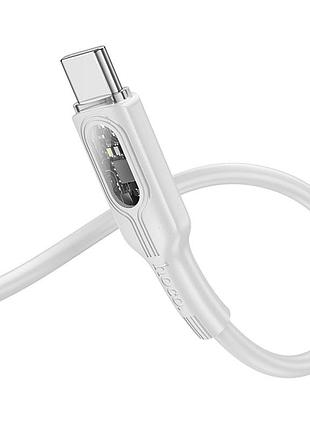 Дата кабель hoco u120 transparent explore intelligent power-off pd 60w type-c to type-c (1.2m) gray 3