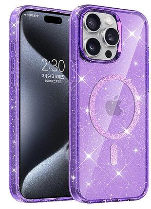 Чехол tpu eclipse sparkle (magfit) для apple iphone 15 pro (6.1") purple
