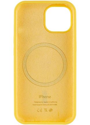 Чехол silicone case full protective (aa) with magsafe для apple iphone 14 plus (6.7") желтый / yellow 3