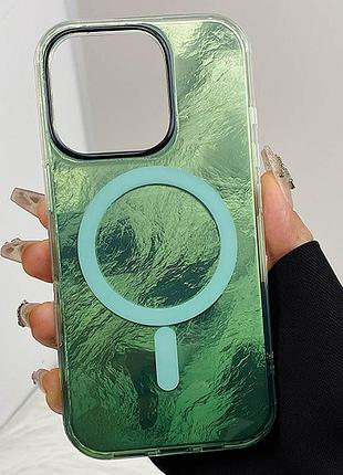 Чехол tpu shiny mountain (magfit) для apple iphone 13 pro max (6.7") green