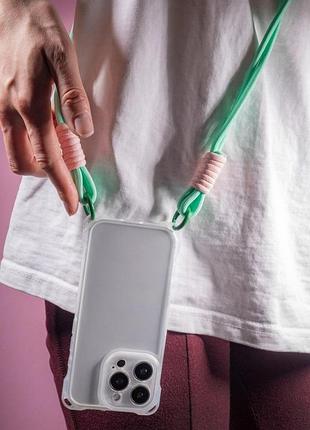 Чехол tpu crossbody with straps для apple iphone 16e (6.1") transparent