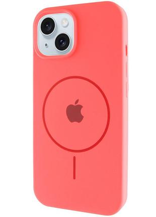 Чохол silicone case full protective (aa) with magsafe для apple iphone 14 plus (6.7") кавуновий / watermelon red