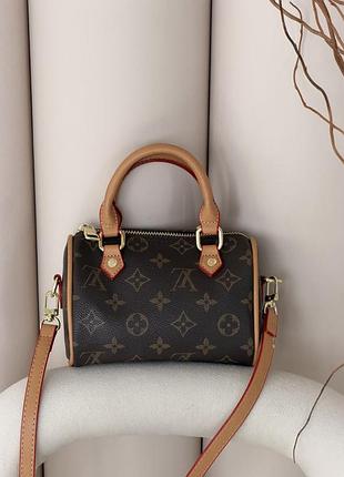 Сумка louis vuitton nano speedy mini коричневий