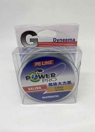 Шнур 0,30мм 18,3кг 100м серый sm-y-26-030 тм shimano powerpro