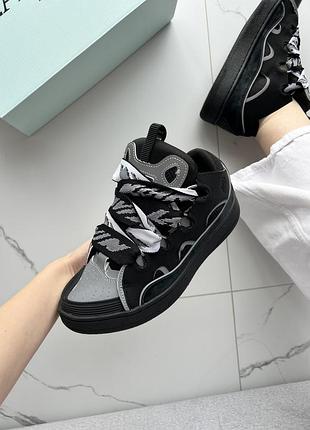 Lanvin curb sneakers black grey reflective
