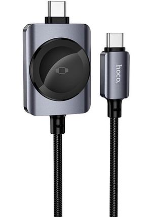 Дата кабель hoco cw66 2in1 type-c to iwatch/type-c pd100w (1.2m) black