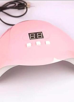 Usb лампа для маникюра без бренда uv/led 36 вт 365 нм-406 нм розовая