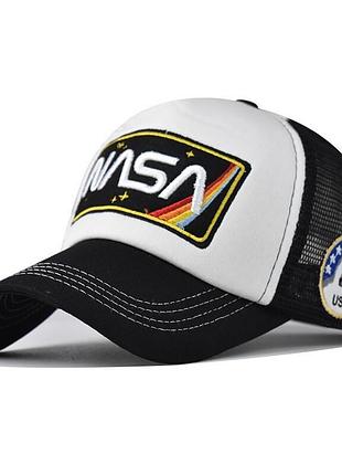 Летняя кепка narason белого цвета с нашивкой nasa