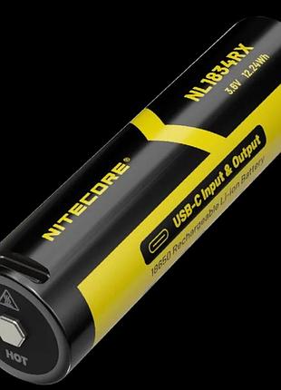 Акумулятор 21700 nitecore nl2150rx 5000mah power bank для ліхтарів та гаджетів з usb-c зарядкою dm-11