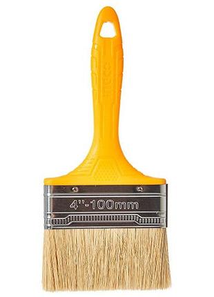 Кисть флейцевая пластиковая рукоятка 4" ingco super select