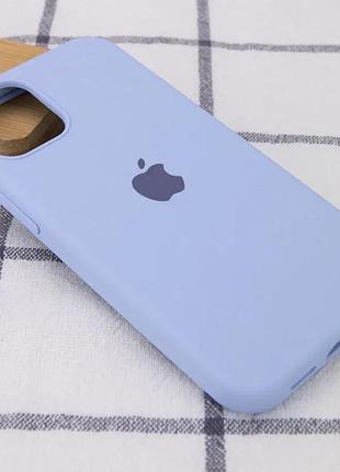 Чехол silicone case full protective (aa) для apple iphone 16 (6.1") голубой / lilac blue 2
