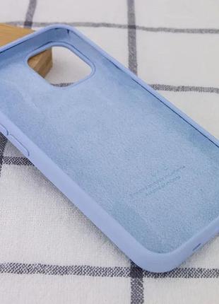 Чехол silicone case full protective (aa) для apple iphone 16 (6.1") голубой / lilac blue 3