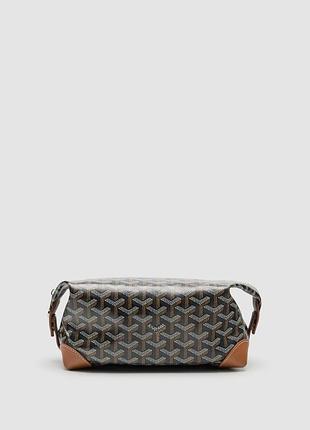 💎 goyard boeing 25 toilet bag black/tan in goyardine canvas