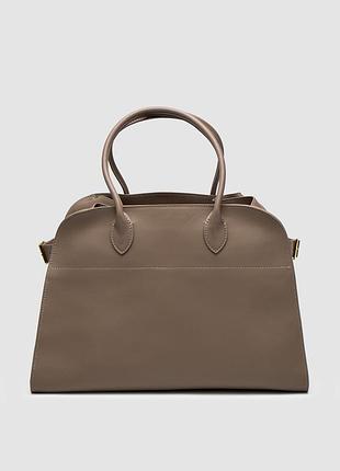 💎 the row soft margaux 39 bag in leather brown capucines (без брендування)