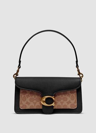 💎 coach tabby black/beige shoulder bag in signature canvas