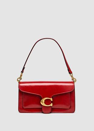 💎 coach tabby shoulder bag 26 in polished pebble leather red/gold