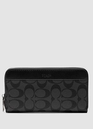 💵 coach accordion wallet in signature grey