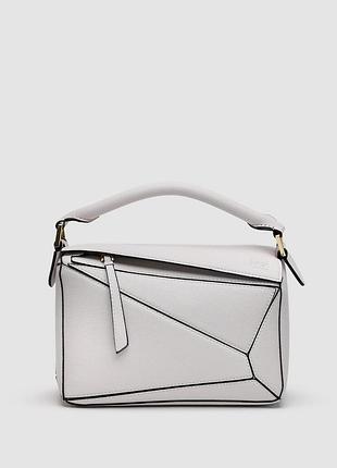 💎 loewe small puzzle bag in classic calfskin white