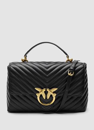 💎 pinko classic lady love bag puff chevron black/gold
