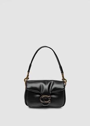 💎 coach leather covered c closure puffy tabby shoulder bag black