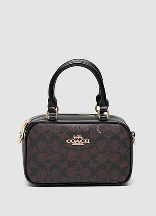 💎 coach satchel crossbody in signature brown (белые швы) 19 х 11 х 7.5 см