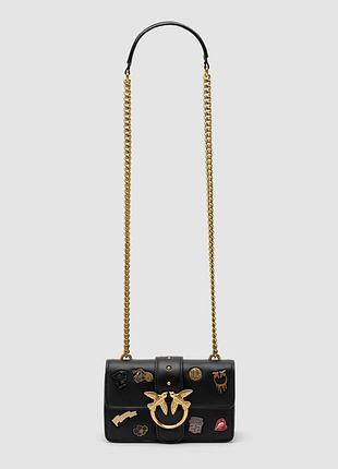 💎 pinko mini love bag one simply with enamel pin black