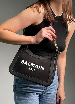 🤑 balmain b-army canvas leather shoulder bag total black