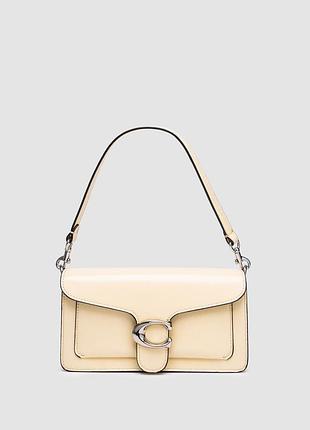 💎 coach tabby shoulder bag 26 in polished pebble leather yellow/silver