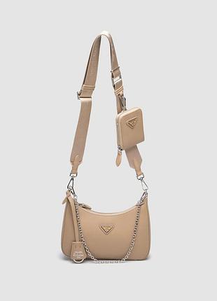 💎 prada re-edition 2005 saffiano leather bag beige