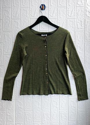 Женский свитер кардиган из мериносовой шерсти oleana x dale of norway merino cardigan/осенний/мерино/зеленый меланж/шерстяной/легкий/легкий