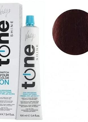 Тонувальна безамміачна гель-фарба для волосся tone shine vitality's 6/66 блонд темно-червоний інтенсивний 100 мл