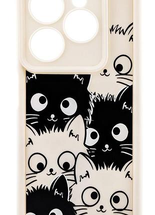 Чохол shock case print для infinix smart 8 (x6525) бампер силіконовий бежевий малюнок cat