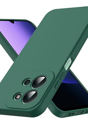 Чехол fiji full soft premium для poco c85 противоударный бампер с микрофиброй dark green