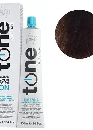 Тонувальна безамміачна гель-фарба для волосся tone shine vitality's 6/3 блонд темно-золотий 100 мл