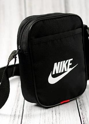Борсетка черная nike сумка через плечо спорт найк маленькая 5