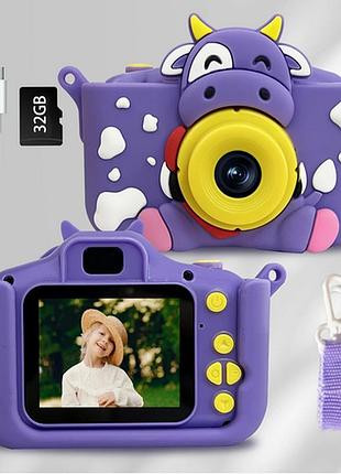 Цифровая камера коровка 1080p для снимков и видео pur-0198 purple