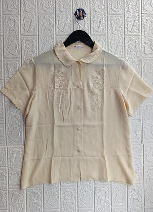 Жіноча шовкова блуза на короткий рукав shanghai tang x jim thompson silk blouse/сорочка з шовку/шовк/жакардовим візерунком/ручної роботи/азійському