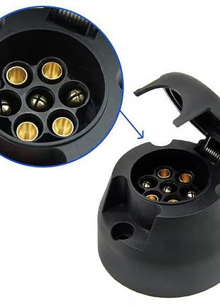 Розетка для фаркопа 7-контактна (7 pin) пластмасова 12v автомобільна