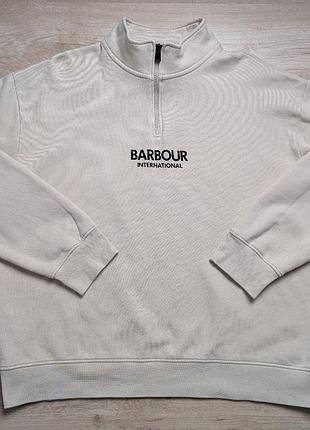 Barbour international свитшот formula half-zip xl кремовый оверсайз