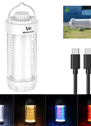 Фонарь кемпинговый wurkkos cl01 + аккумулятор 21700 5000mah white